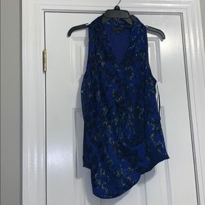 Blue sleeveless blouse